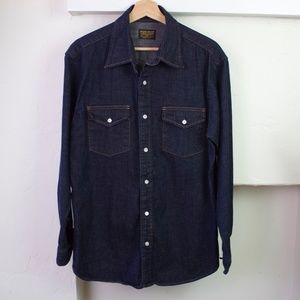 The Jean Shop New York Men's Dark Blue Jean Shirt Medium